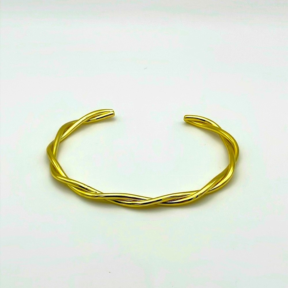 Elegant Gold Tone Twisted Bracelet